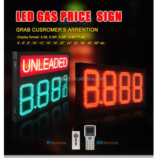 LED Digital Gas Pricer Sign for Gas Station Brightness 6000cd Waterproof level IP65