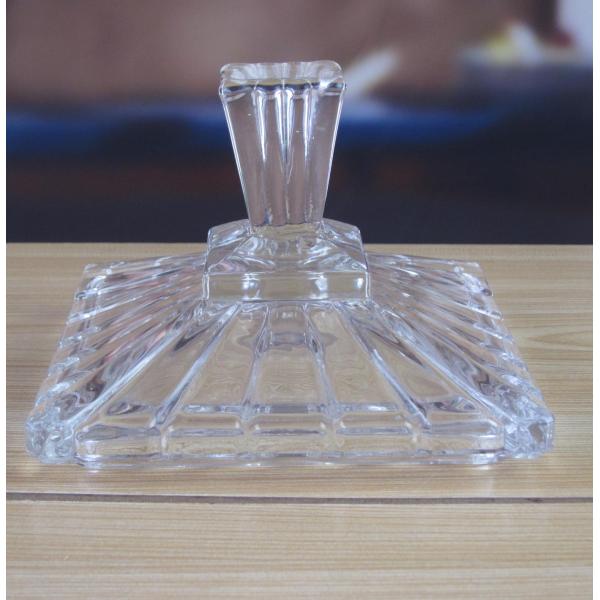 Square Optic Stripes Glass Storage Jars For Candy