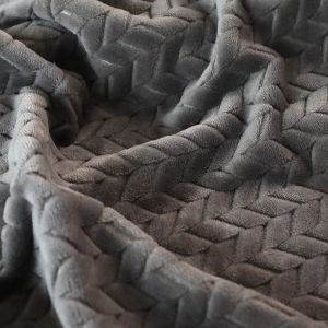 Jacquard 250gsm Soft Flannel Fabric 150D For Warm Blanket