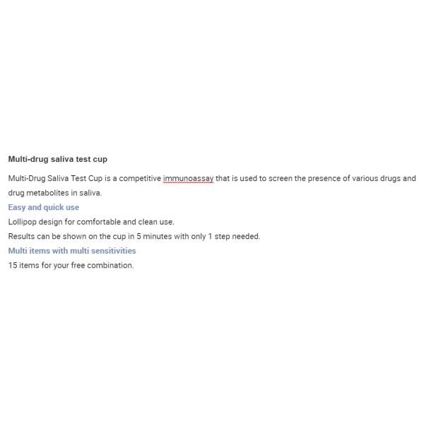 ISO 13485 Rapid Drug Test Cup For Oral Saliva Drug Test 12 In 1