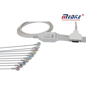 China Fukuda Denshi Fixed Snap 15Pin FX101 AHA EKG Machine Cable wholesale