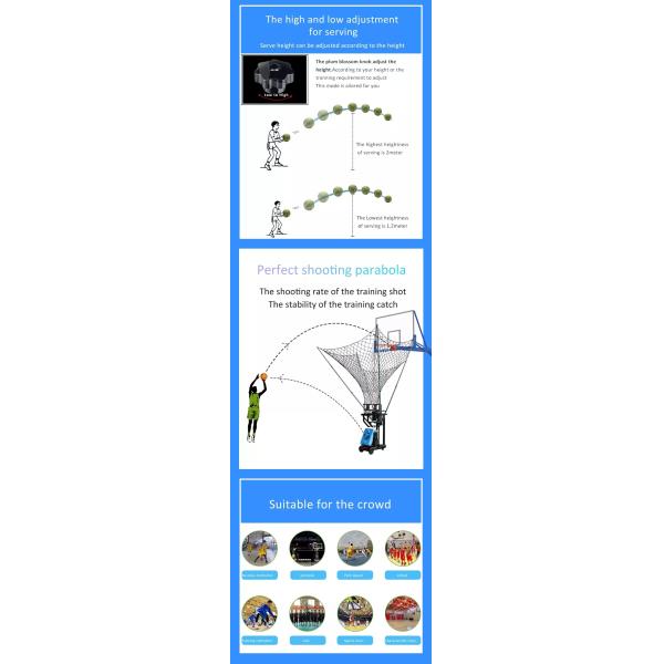 ISO9001 AC 110V Basketball Training Machine Basketball Shot Trainer Blue