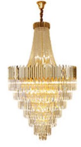 E12 Rustproof Modern Crystal Lobby Chandelier Brushed Gold Dining Room Chandelier ISO9001