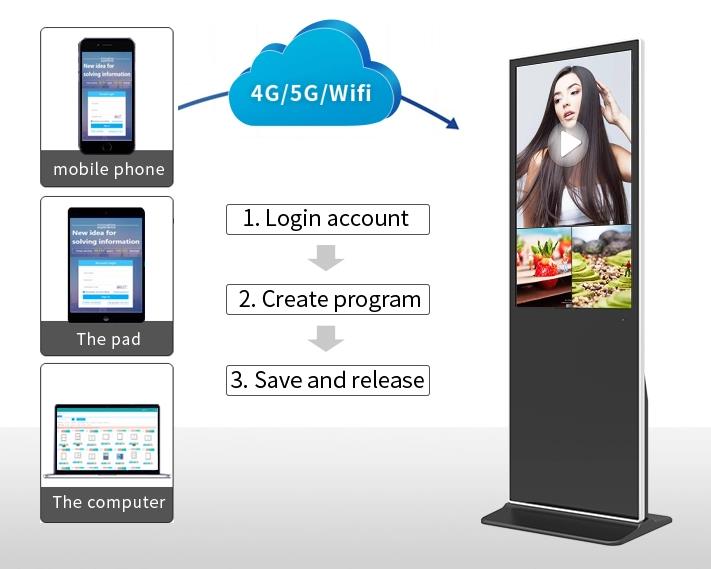 LCD Display Digital Signage 55 Inch Kiosk Totem Indoor Marketing Screen