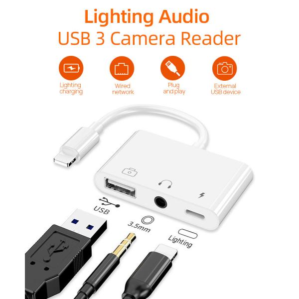 Multi Function 3 Ports USB OTG Cable Adapter FCC USB OTG Hub