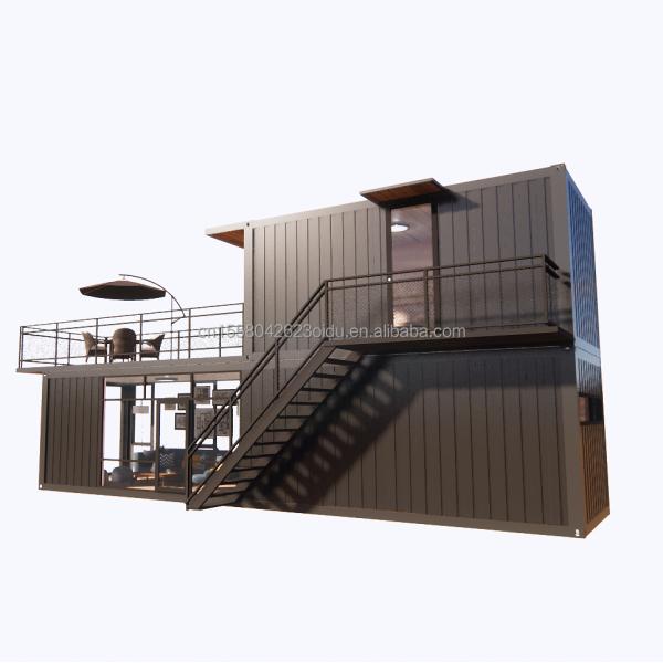 Supermarket Shipping Ready Made Prefab Projects Container Coffee Shop with Log Design