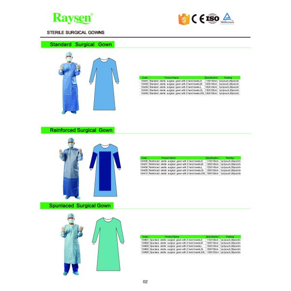 Doctor Disposable Hospital Theatre Gowns / Non Woven Surgical Gown Customized Size
