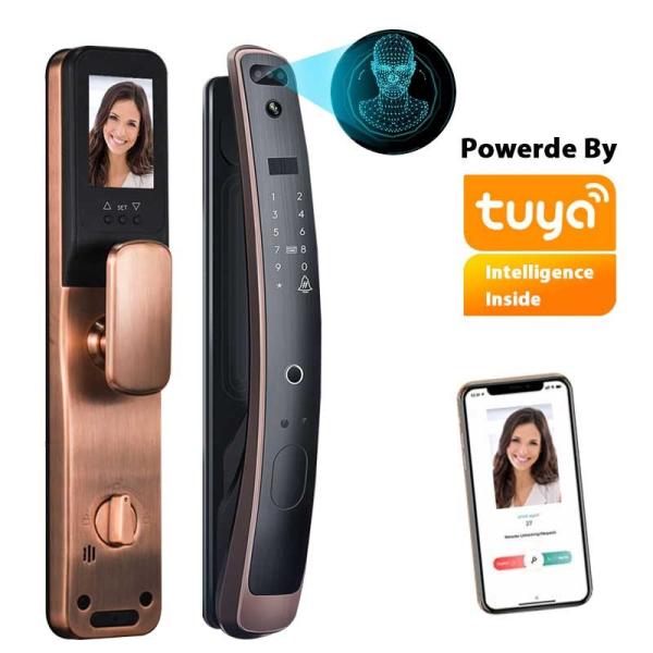 Quality Wifi Tuya Smart Lock 3D Access Control Face Recognition Door Lock for sale