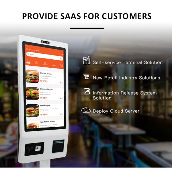 Wall Mounting LCD Screen Kiosk 21.5 Inch Self Service Payment For Restaurant