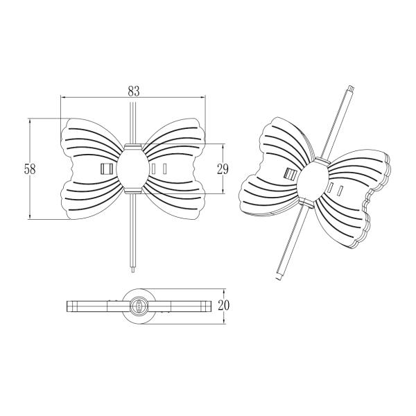 Flexible Butterfly 3D Pixel LED Lighting Full Color For Festivals Decoration