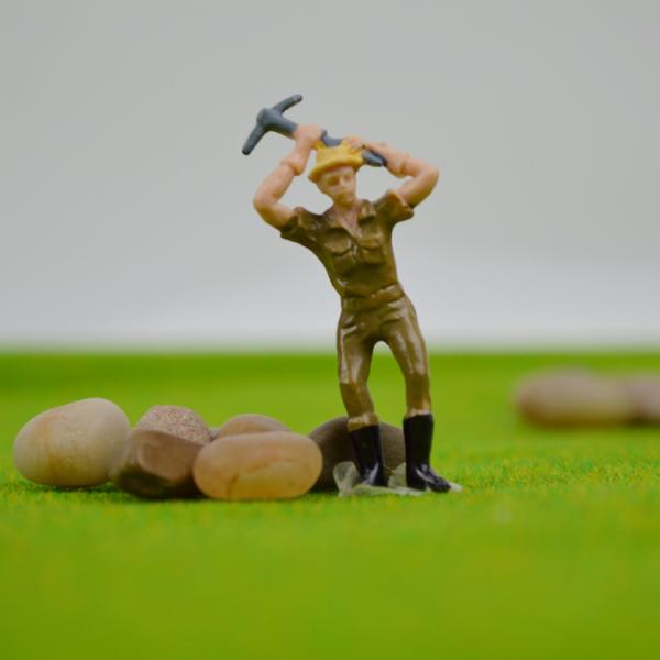 1:50 model worker painted figure railway scale model plastic workers 4.2cm for architectural train layout