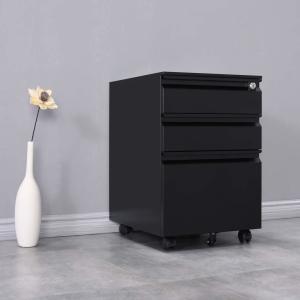 China 3 Drawer White Metal Under Desk Mobile Pedestal on sale