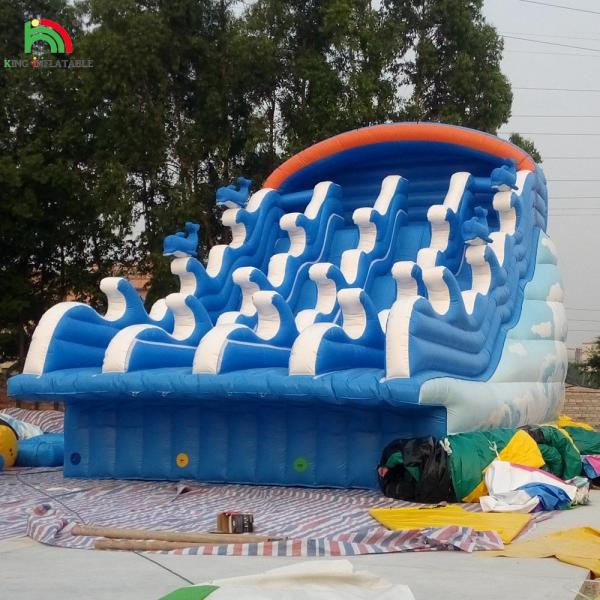 Quality Outdoor Summer Cool Wave Pool Slide Inflatable Water Slide For Inground Pool Adult Kids for sale