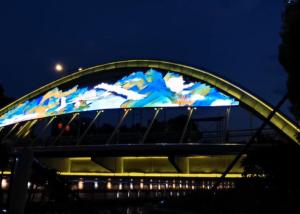 China Hot Sale Transparent Led Display Glass Mesh Screen P16 LED Modules Outdoor on sale