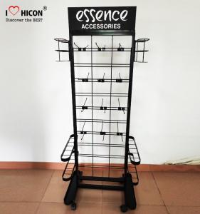China Umbrella Flooring Display Stands 1600mm × 400mm Made In Black Metal With Casters wholesale