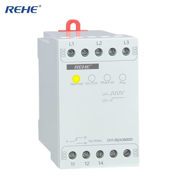DV1-09 3 Phase Voltage Monitoring Relay with Phase Delay Overvoltage and Undervoltage Relay Din Rail