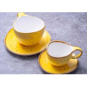 China Afternoon Tea 90cc Ceramic Mug Cup And Saucers Hand Painted wholesale