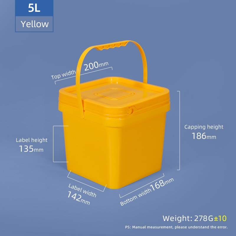 20Kg Plastic Square Shape Juice Bucket With Tap for Beverage Packaging