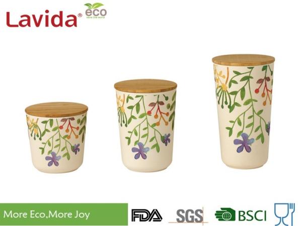 Quality Food Grade Air Tight Bamboo Fiber Containers Non - Fragile With Unique Rustic Texture for sale
