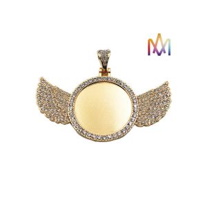 Antifatigue Rustproof Round DIY Jewelry Charms With Wings