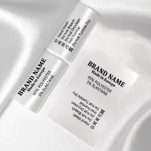 Satin Silk Printed Clothing Labels Woven Shirt Neck Tags Care Labels For Garments