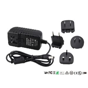 15W Interchangeable Plugs Universal Travel Adapter 15V 1A Switching Adapters
