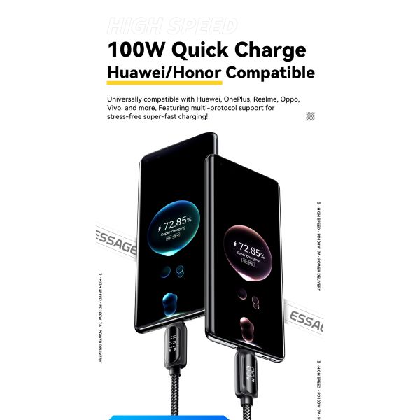 Cotton Yarn USB A To Type C Cable 100W ESSAGER ES-X57 Series