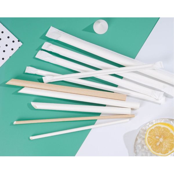 Food Grade Certified Eco Disposable 100% Biodegradable Kraft Paper Straws 12*230MM