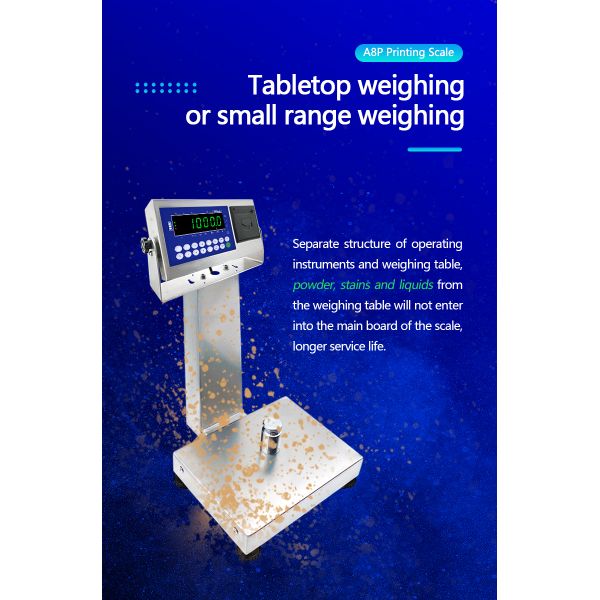 A8SP Printing Small Platform Scale with 6KG Capacity and 22cm*28cm Square Vertical Bar