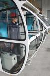 White / Red Overhead Crane Cabin With Adjustable Seat / Joystick