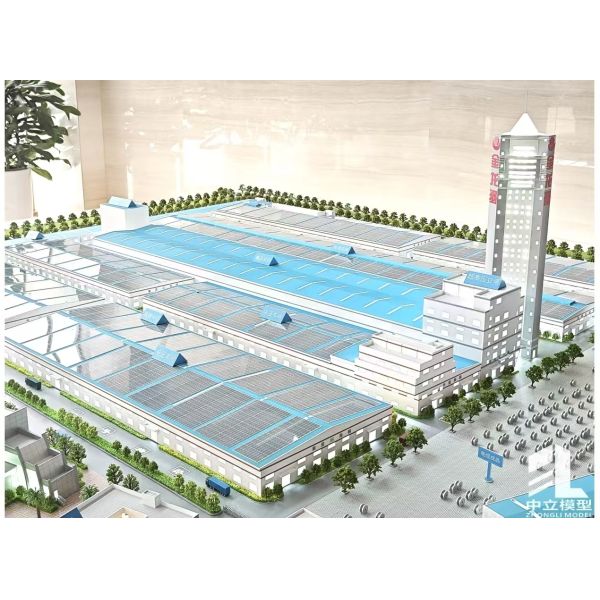 Industrial Park Models Architectural 1:150 Factory Scale Model With Infrastructure