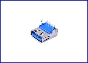 China USB 3.0 A type Pin type Bend your feet male connector blue Brass material on sale