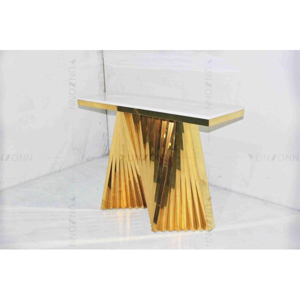 Hollow Out Pattern Marble Gold Plated Side Table Carving Design Storage Cabinets