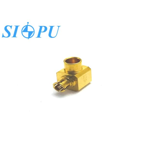 SMP Female RF Coaxial Connector – Right Angle, Compatible with 2# Semi-Rigid / Semi-Flexible Cable