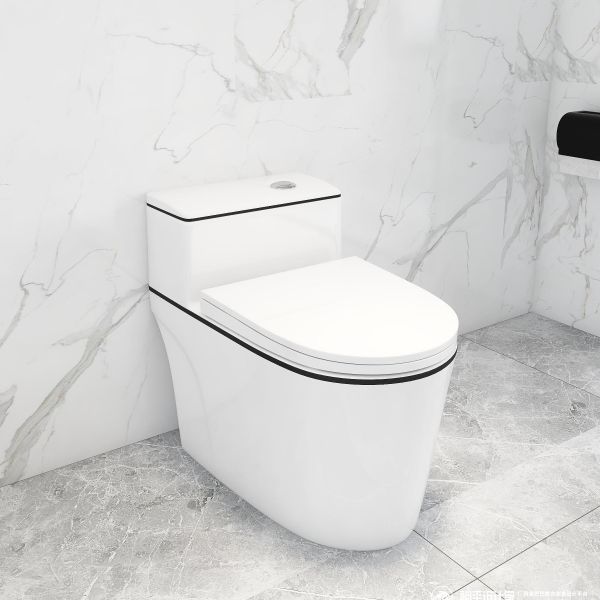 White Gold Siphon Flushing Modern Toilet Bowl Ceramic One Piece