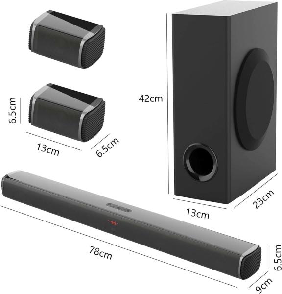 Quality 4 Loudspeaker Enclosure Bluetooth Soundbar with AUX and Immersive Surround Audio Functions for sale