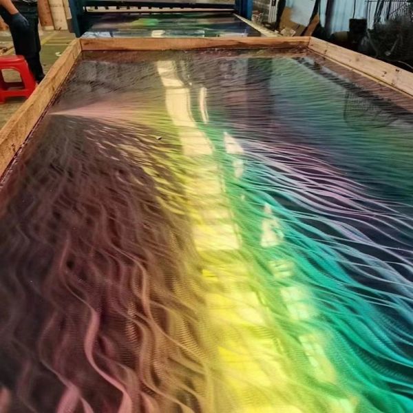 AISI 304 Gold 3D Laser Finish Stainless Steel Color Sheets For Wall Panel Decoration