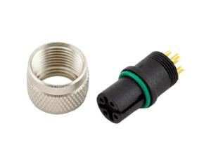 3p Socket Welding M12 Right Angle Connector Anti - Vibration Locking Screw Design