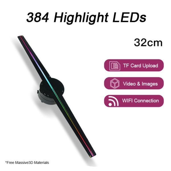 Rotating LED Visual 3d Hologram Projector Fan For Retail Advertising And Trade Shows