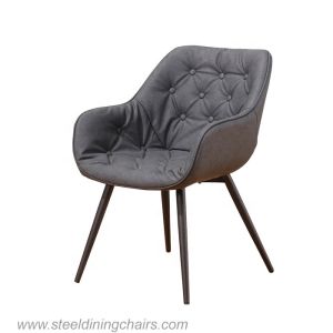 China Black Punctiform Metal Upholstered Dining Chair wholesale