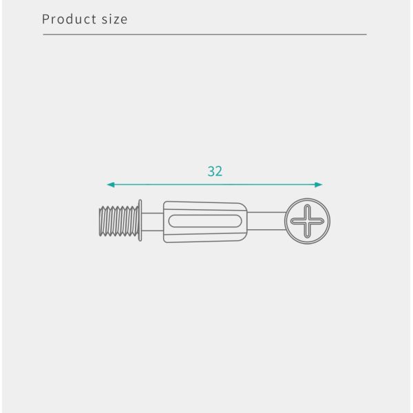 Black Nickel Plated 32mm Minifix Cam Bolt Easy Installation Furniture Connecting Fitting