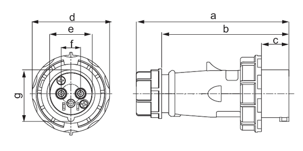 PBT Plastic Housing Ip67 Plugs And Sockets , Safety Waterproof Connector Plug