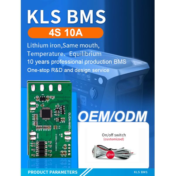 4S 10A BMS Battery Protection Board with Bluetooth and Temp Sensor