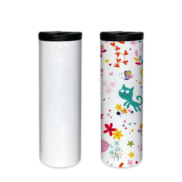 17oz Sublimation Water Bottle Blanks Custom Logo 500ml Double Wall Stainless Steel Coffee Straight Drink Bottles