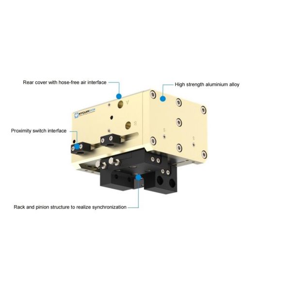 Compact Precision TFH Series Parallel Gripper With Rack And Pinion Synchronous Drive