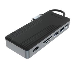 China Aluminum USB C Hub 9 In 1 Type C Docking Station With SSD Enclosure Multifunctional on sale