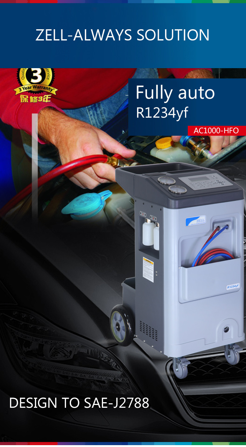 Recharge Recycle Air Con AC Gas Recovery Machine A/C Service Station For R1234yf