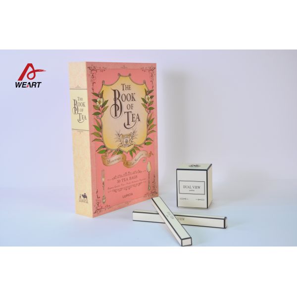 Recycled Pink Book - Type Paper Square / Rectangle Gift Box For Fruit Tea