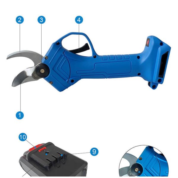 Wireless Electric Pruning Shears Battery Rechargeable Secateurs Garden Tool