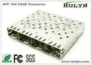 China SFP 1x4 CAGE Connector SFP Jack With LEDs wholesale